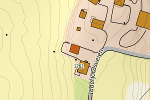 Kartbilde fra WMS-tjeneste av avviket