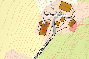 Kartbilde fra WMS-tjeneste av avviket