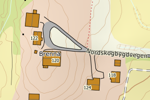 Kartbilde fra WMS-tjeneste av avviket