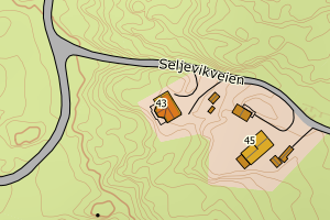 Kartbilde fra WMS-tjeneste av avviket