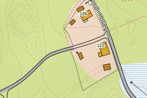 Kartbilde fra WMS-tjeneste av avviket