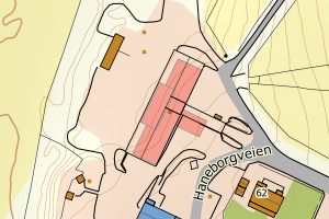 Kartbilde fra WMS-tjeneste av avviket