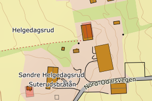Kartbilde fra WMS-tjeneste av avviket