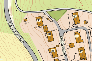 Kartbilde fra WMS-tjeneste av avviket