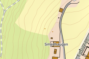 Kartbilde fra WMS-tjeneste av avviket