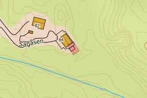 Kartbilde fra WMS-tjeneste av avviket