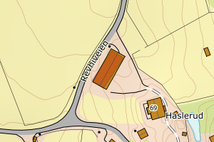 Kartbilde fra WMS-tjeneste av avviket