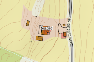 Kartbilde fra WMS-tjeneste av avviket