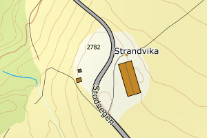 Kartbilde fra WMS-tjeneste av avviket