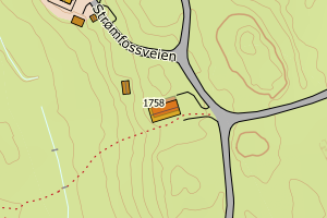 Kartbilde fra WMS-tjeneste av avviket