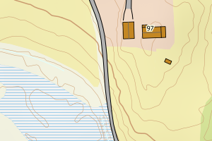 Kartbilde fra WMS-tjeneste av avviket