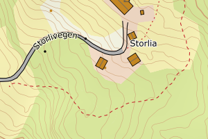 Kartbilde fra WMS-tjeneste av avviket