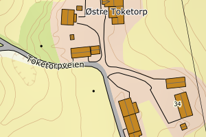 Kartbilde fra WMS-tjeneste av avviket