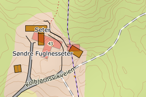 Kartbilde fra WMS-tjeneste av avviket