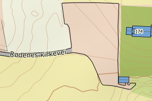 Kartbilde fra WMS-tjeneste av avviket