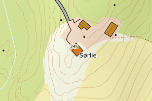 Kartbilde fra WMS-tjeneste av avviket
