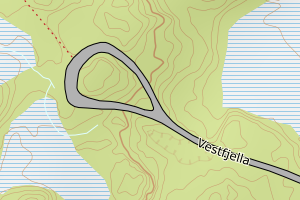 Kartbilde fra WMS-tjeneste av avviket