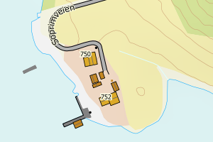 Kartbilde fra WMS-tjeneste av avviket