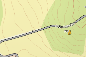 Kartbilde fra WMS-tjeneste av avviket