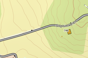 Kartbilde fra WMS-tjeneste av avviket