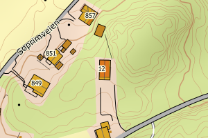 Kartbilde fra WMS-tjeneste av avviket