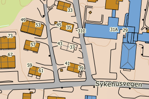 Kartbilde fra WMS-tjeneste av avviket