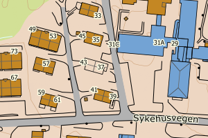 Kartbilde fra WMS-tjeneste av avviket