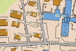 Kartbilde fra WMS-tjeneste av avviket