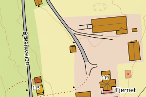 Kartbilde fra WMS-tjeneste av avviket
