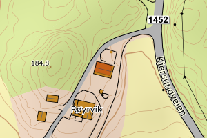 Kartbilde fra WMS-tjeneste av avviket