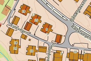 Kartbilde fra WMS-tjeneste av avviket