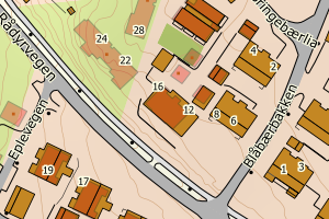Kartbilde fra WMS-tjeneste av avviket