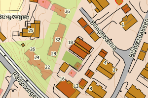 Kartbilde fra WMS-tjeneste av avviket