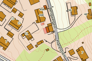 Kartbilde fra WMS-tjeneste av avviket