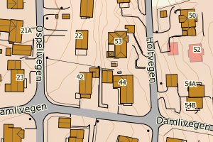 Kartbilde fra WMS-tjeneste av avviket