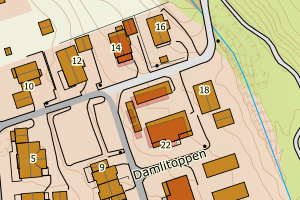 Kartbilde fra WMS-tjeneste av avviket