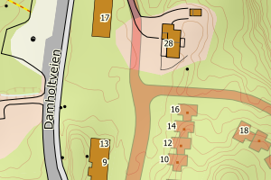 Kartbilde fra WMS-tjeneste av avviket