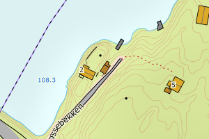Kartbilde fra WMS-tjeneste av avviket