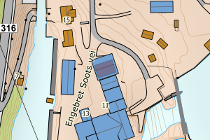 Kartbilde fra WMS-tjeneste av avviket