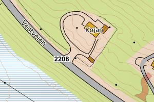 Kartbilde fra WMS-tjeneste av avviket