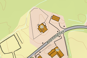 Kartbilde fra WMS-tjeneste av avviket