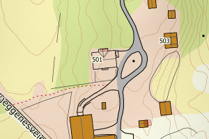 Kartbilde fra WMS-tjeneste av avviket