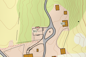 Kartbilde fra WMS-tjeneste av avviket