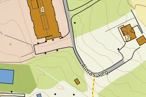 Kartbilde fra WMS-tjeneste av avviket