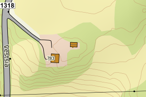 Kartbilde fra WMS-tjeneste av avviket