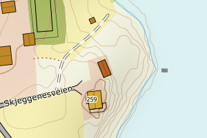 Kartbilde fra WMS-tjeneste av avviket