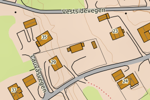Kartbilde fra WMS-tjeneste av avviket