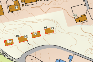 Kartbilde fra WMS-tjeneste av avviket