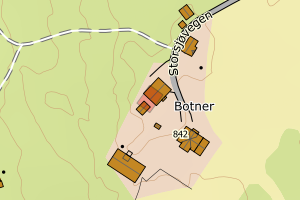 Kartbilde fra WMS-tjeneste av avviket