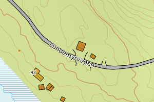 Kartbilde fra WMS-tjeneste av avviket